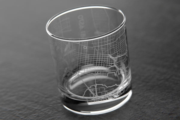 Jacksonville FL Map Rocks Glass