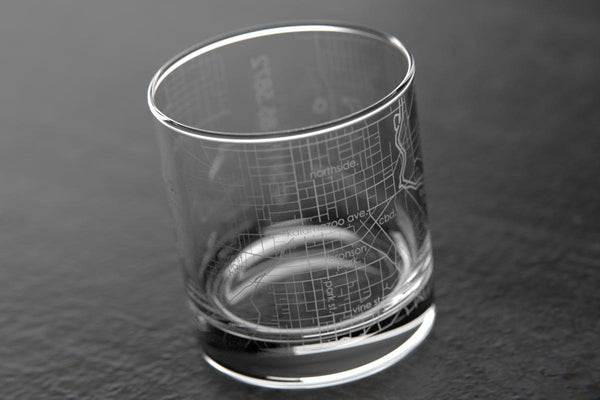 Kalamazoo MI Map Rocks Glass