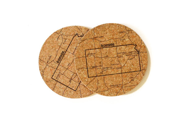 Kansas - Cork Coaster Pair