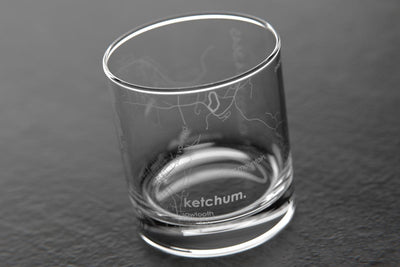 Ketchum ID Map Rocks Glass