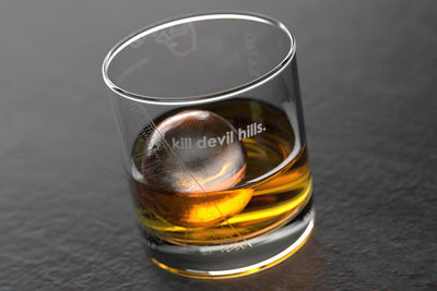 Kill Devil Hills NC Map Rocks Glass