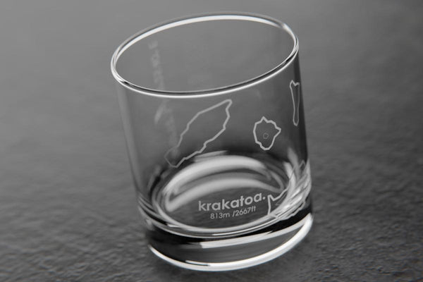 Krakatoa, Indonesia - Topo Rocks Glass