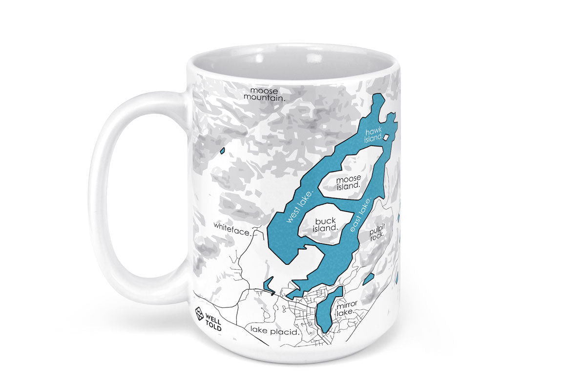 Lake Placid Map Mug - 15oz