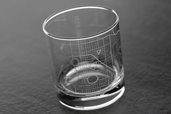 Lakeland FL Map Rocks Glass