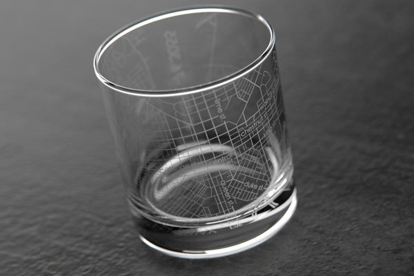 Lancaster PA Map Rocks Glass