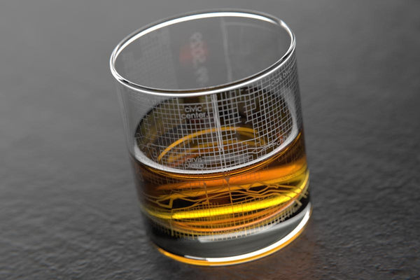 Laredo TX Map Rocks Glass