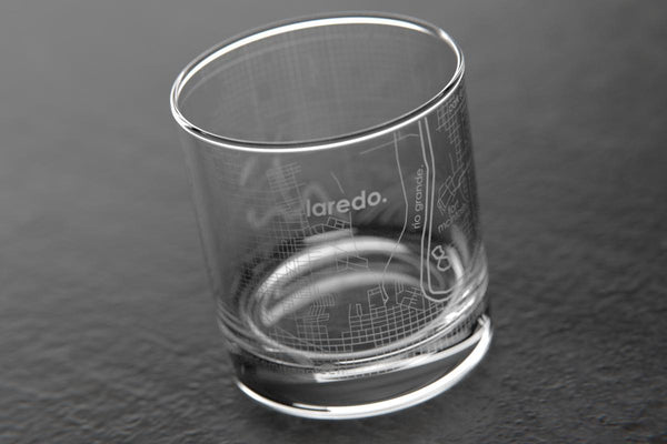 Laredo TX Map Rocks Glass