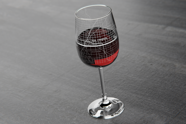 Las Vegas Map Wine Glass