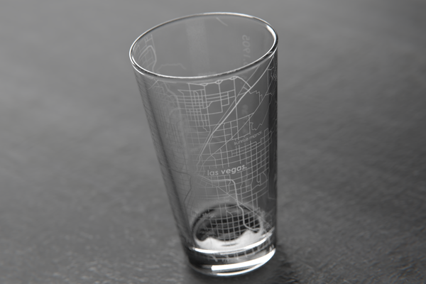 Las Vegas Map Pint Glass