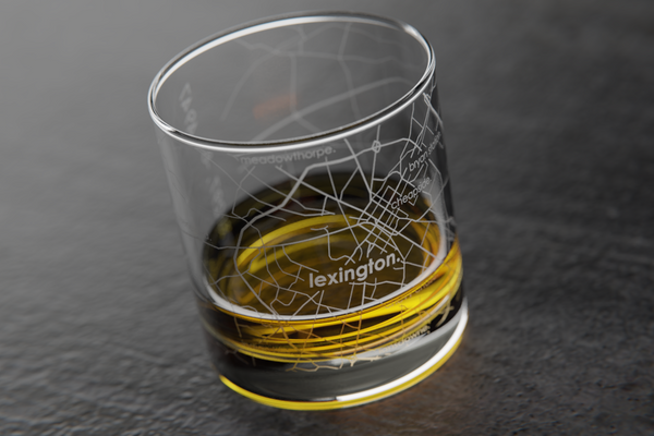 Lexington, KY Map Rocks Glass