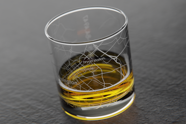 Lexington, KY Map Rocks Glass