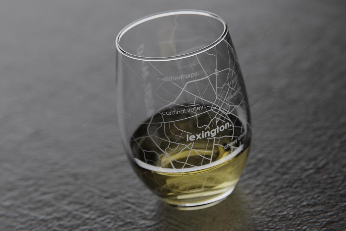 Lexington KY Map Stemless Wine Glass - Well Told