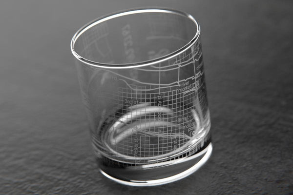 Little Rock AR Map Rocks Glass