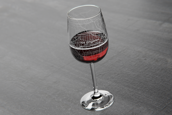 Los Angeles Map Wine Glass