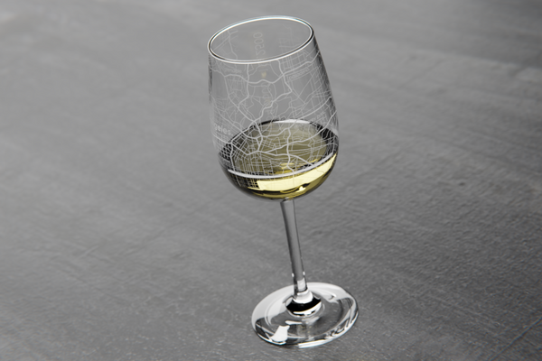 Los Angeles Map Wine Glass