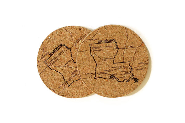 Louisiana - Cork Coaster Pair