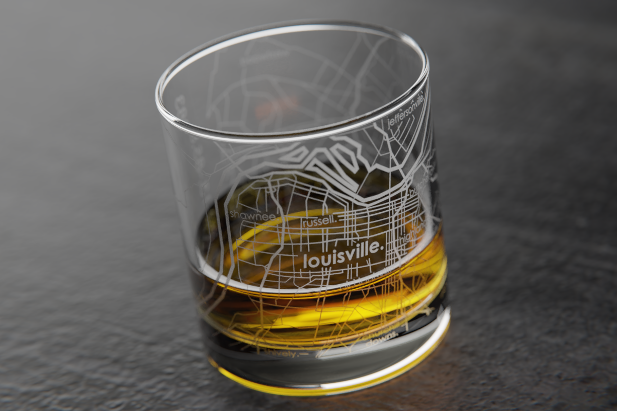 Louisville Map Whiskey Glass Louisville Map Glasses City Map