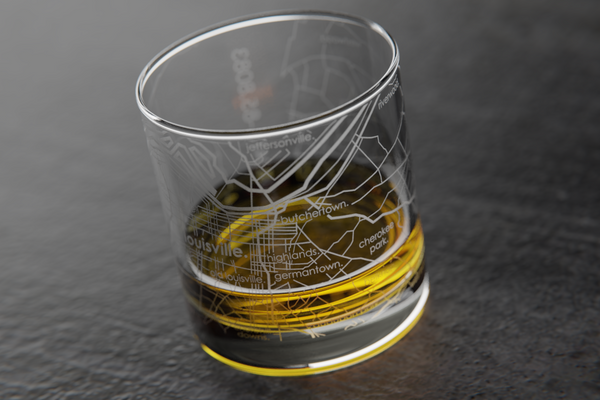 Louisville Map Rocks Glass