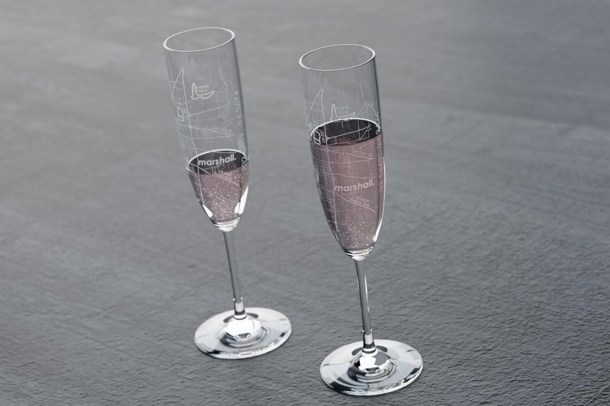 19.Engraved Champagne Flutes