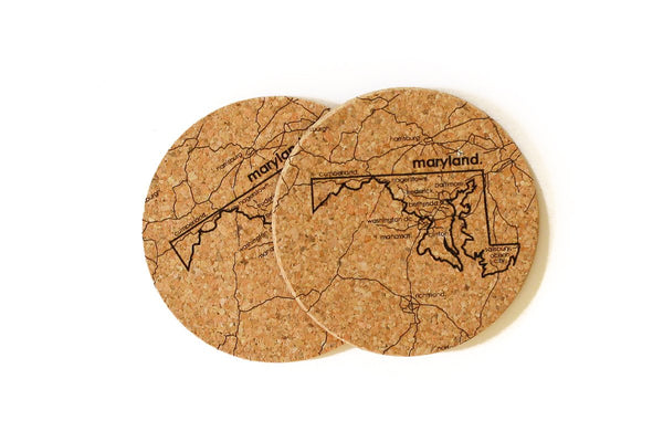 Maryland - Cork Coaster Pair