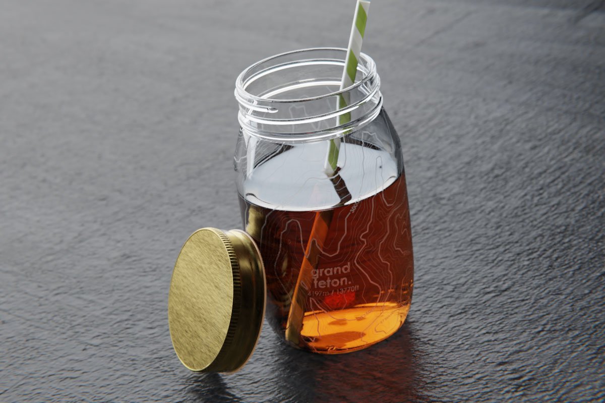 Topography Maps Mason Jar