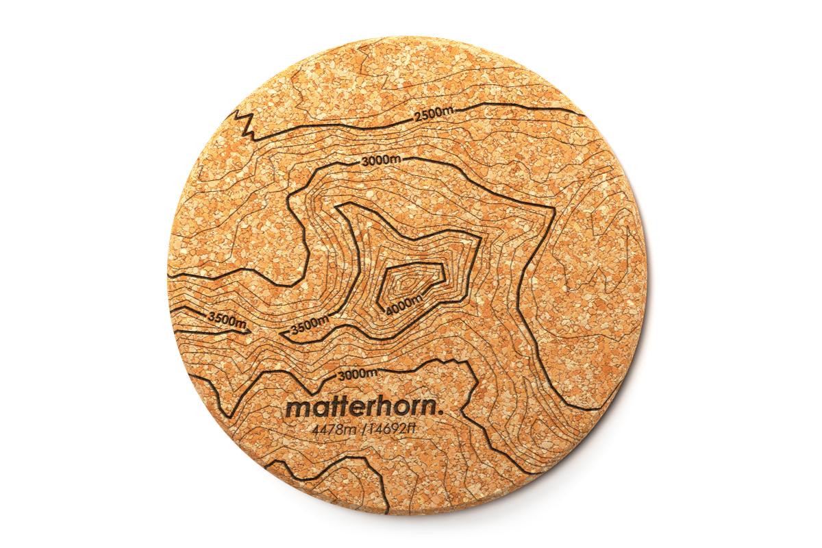 Topography Map Cork Coaster Pair | Well Told