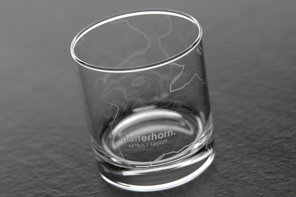 Matterhorn, Switzerland - Topo Rocks Glass