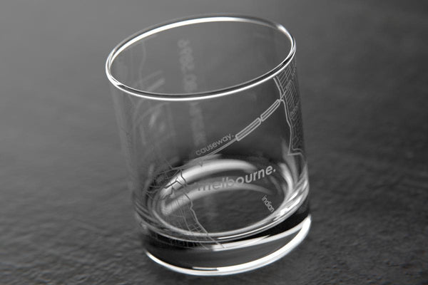 Melbourne FL Map Rocks Glass