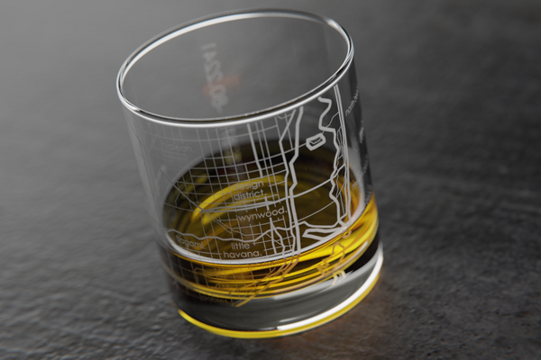 Miami Map Rocks Glass