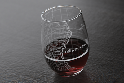 Milwaukee Map Stemless Wine Glass