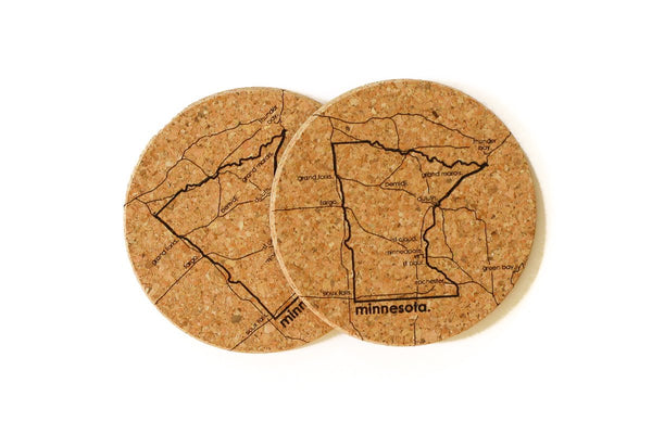 Minnesota - Cork Coaster Pair