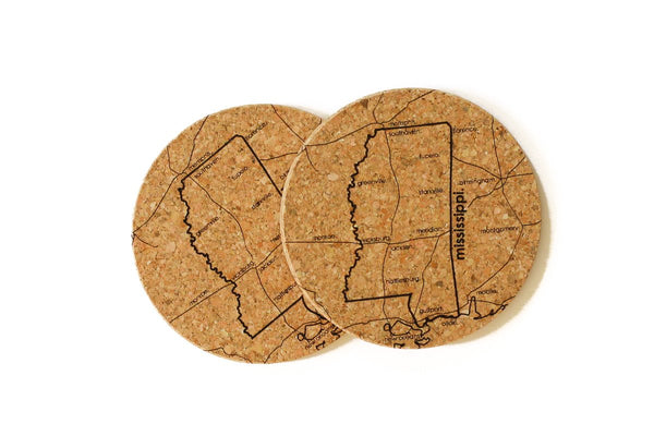 Mississippi - Cork Coaster Pair