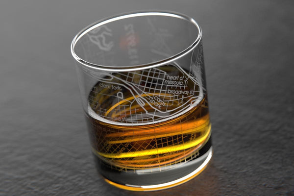 Missoula MT Map Rocks Glass