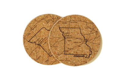 Missouri - Cork Coaster Pair