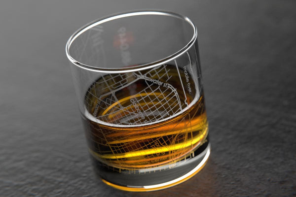 Mobile AL Map Rocks Glass