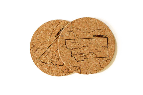 Montana - Cork Coaster Pair