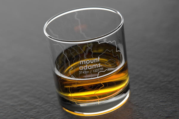 Mt Adams, WA - Topo Rocks Glass