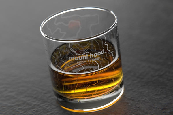 Mt Hood, OR - Topo Rocks Glass