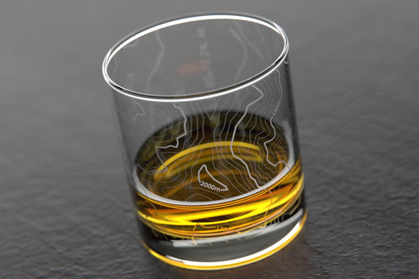 Mt Mitchell, NC - Topo Rocks Glass