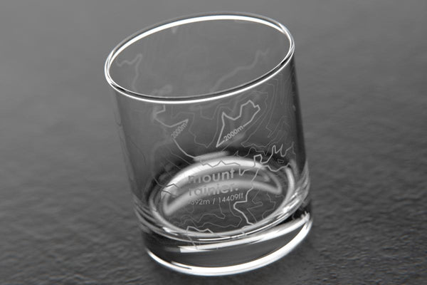 Mt Rainier, WA - Topo Rocks Glass