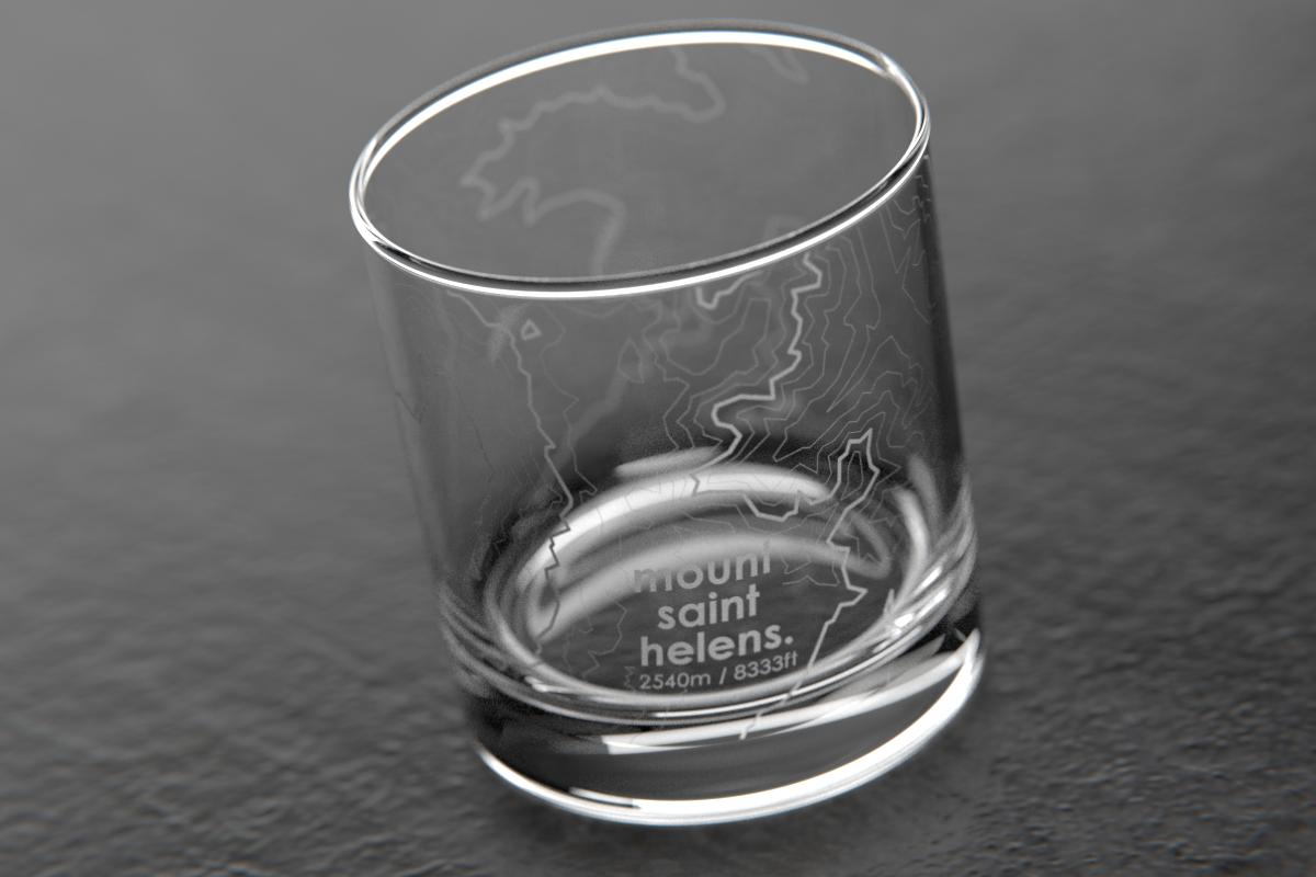 Mt Saint Helens, WA - Topo Rocks Glass