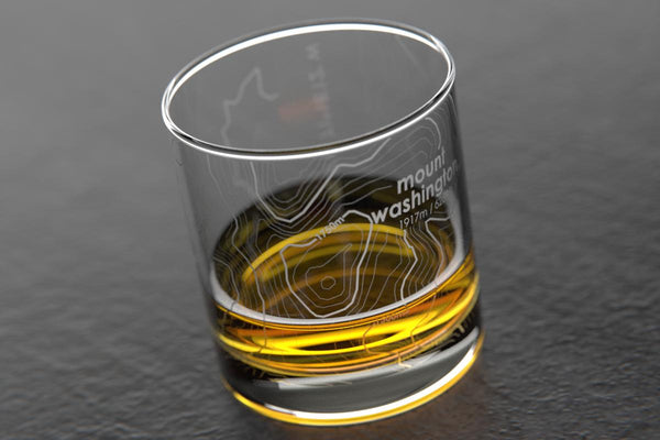 Mt Washington, NH - Topo Rocks Glass