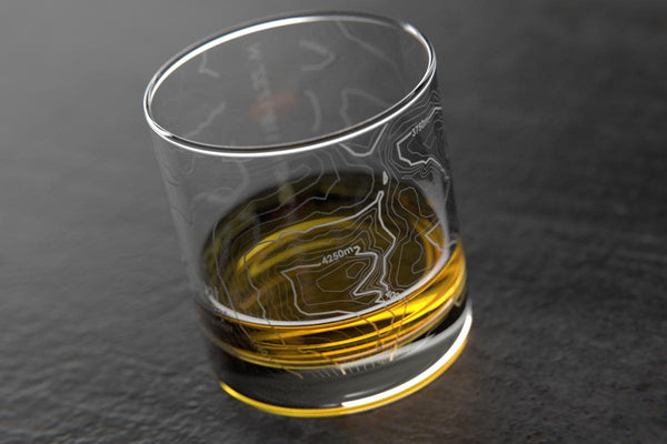 Mt Whitney, CA - Topo Rocks Glass