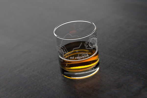 Mt Vesuvius, Italy - Topo Rocks Glass