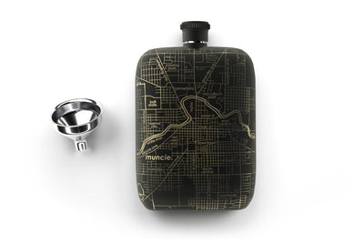 Home Town Map Pocket Flask