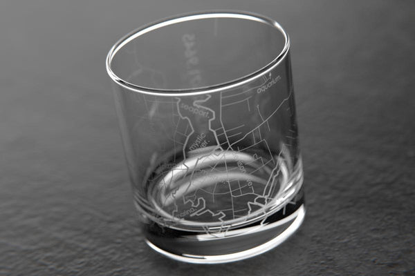 Mystic CT Map Rocks Glass
