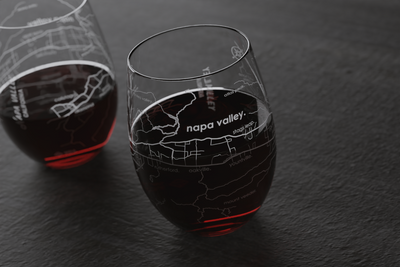 Napa Valley Region Map Riedel Crystal Stemless Wine Glass