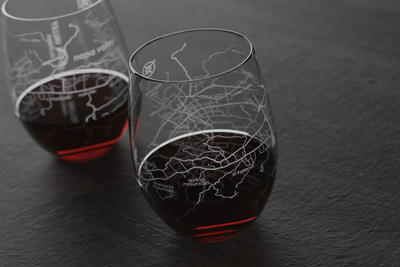 Napa Valley Region Map Riedel Crystal Stemless Wine Glass