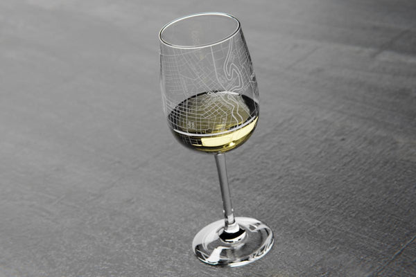 Napa, CA Map Wine Glass