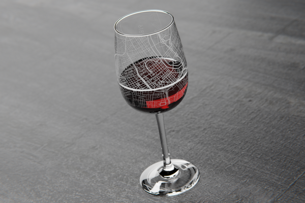 Nashville Map Wine Glass